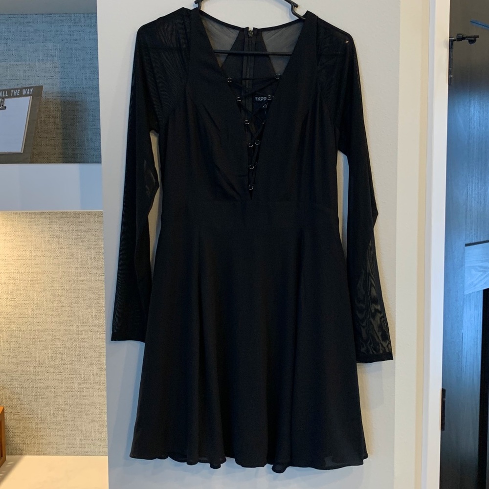 Express Long Sleeve Black Dress